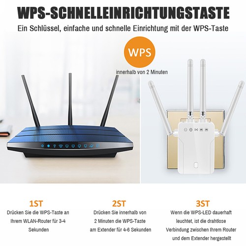 300Mbps WLAN Repeater Router Range Access Point Booster Wifi Signal Verstärker - Afbeelding 5 van 14