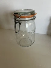 LE PARFAIT SUPER 1L 1000mL French Glass Canning Storage Jar 7"t Airtight Lid