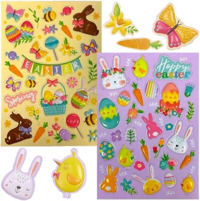Ostern Bubble Aufkleber Puffy Großbogen Hase Küken Osterei Frohe Ostern Kind