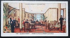 RMS QUEEN MARY  Third Class Garden Lounge   Vintage 1936 Card  GF22MS