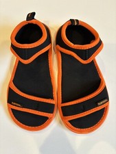 FLOPEEZE Footwear - Kids Water Sandals Beach Sandals Black Neon Orange Sz 2/3