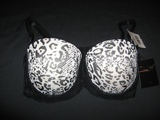 Rene Rofe 22834 Get Kissed Push Up Bra with Convertible Straps snakeskin NWT