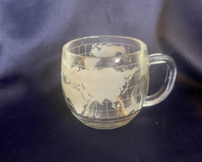 Nestle Nescafe Etched World Map Coffee Mug