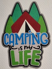 Camping Title Red Tent. Scrapbook, Card Making Paper Piecing
