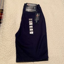 Boys Premium Authentic SchoolWear  Uniforms Flat Front Shorts Navy Size 12 3012