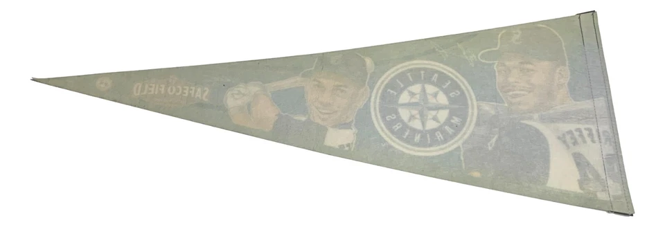 Auténtico banderín de 30" de los Seattle Mariners Ken Griffey Jr y Alex Rodríguez de los años 90 Foto 4 de 4