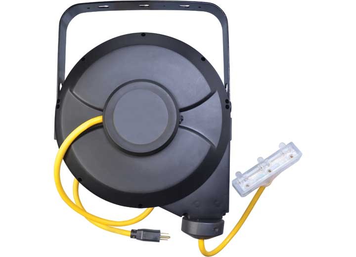 Southwire 48208802SW Retractable Cord Reel w/3 Outlet 50' 12Ga Ext Cord, Black