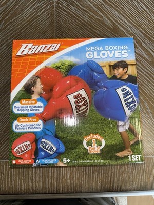 Banzai Mega Boxing Gloves Inflatable Set 2 Gloves Ages 5+ Red Blue