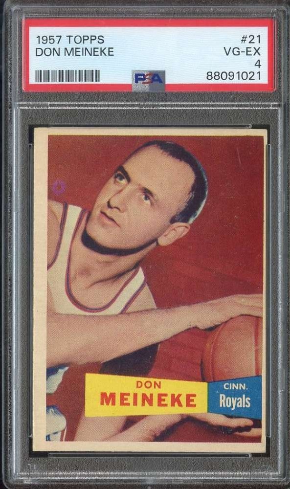 1957 TOPPS #21 DON MEINEKE PSA 4 (RC) DP *DS15597