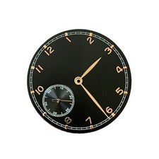 Black 0.4mm Thick 37mm Watch Dial With Hands for ETA 6497 ST3600 Movement Parts