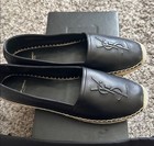 BNIB Authentic Saint Laurent Monogram Lambskin Espadrilles 40.5 Black/Nero — photo 4