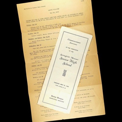 1948 Springfield MO High School Commencement Program & Senior Bulletin