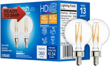 GE Refresh LED Light Bulbs, 40 Watt, Daylight, G16.5 Globe Bulbs, Small Base 2