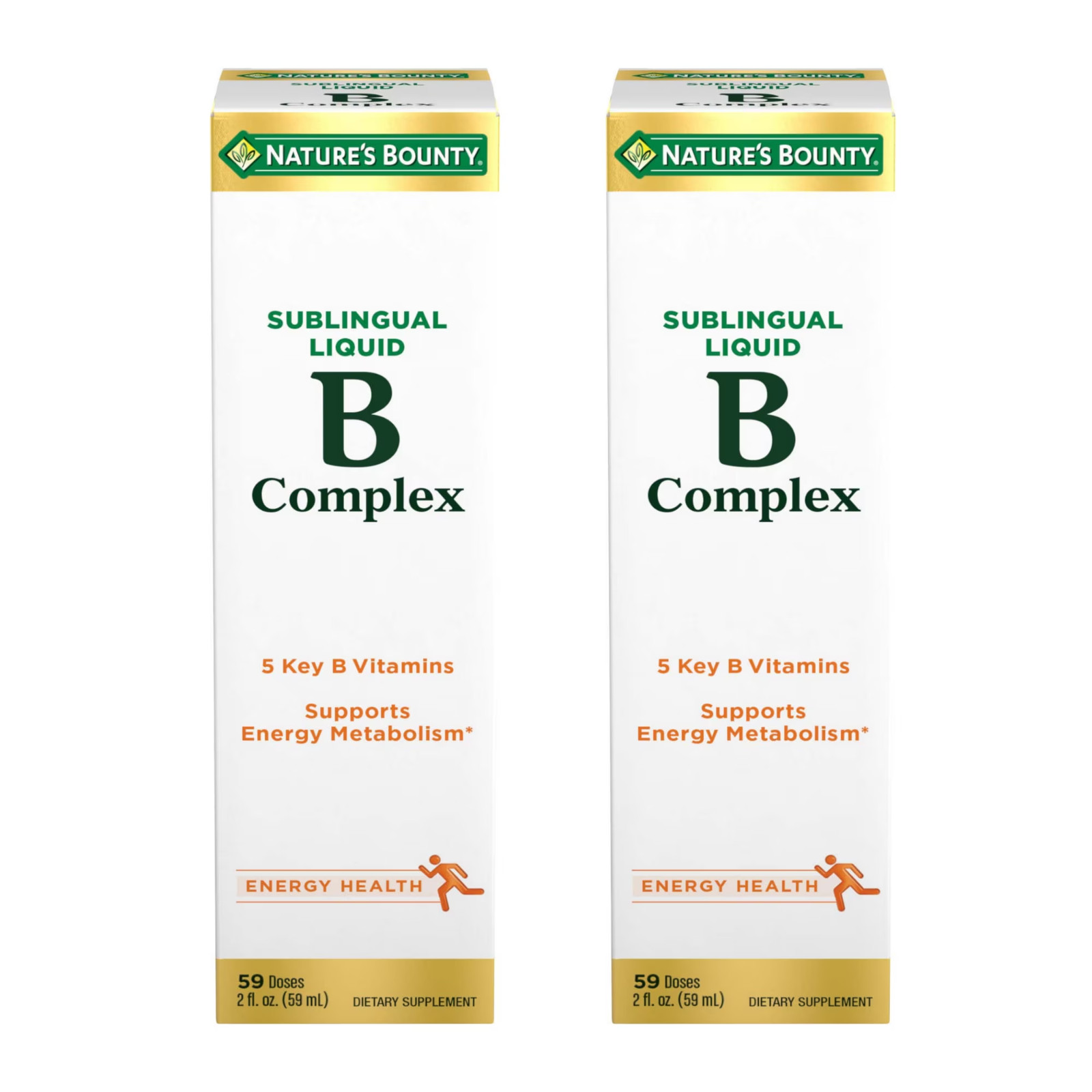 2 Pack Nature's Bounty B Complex Sublingual Liquid 59 Doses Ea Exp 04/26