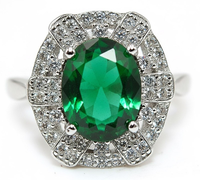 6CT Heat Treated Green Tourmaline 925 Sterling Silver Ring Jewelry Sz 7 F8-2