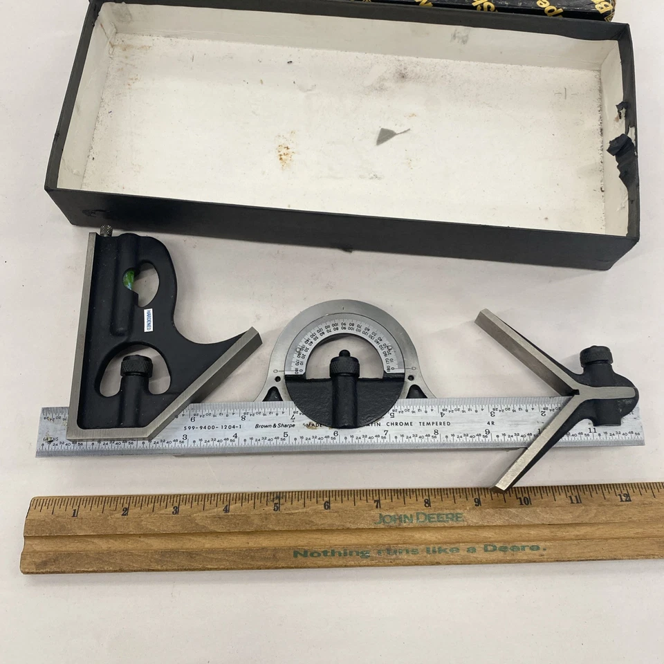 Brown & Sharpe USA 599-425-1204-1 Combination Square Set,12 In,4 Pc NOS sh6929 - Image 2 of 4