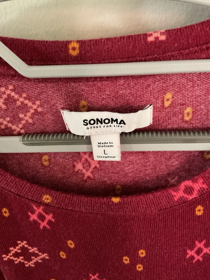 Conjunto de pijama y pantalón Sonoma L rojo patrón suave Foto 2 de 4