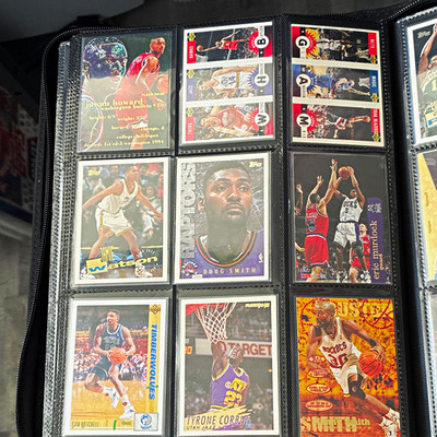 NBA Basketball Trading Cards Sammlung im Album Fleer 95-97/Topps Olajuwon