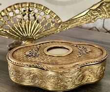 Antik franz&ouml;sische vergoldete? Messing Schatulle Dose wundersch&ouml;n!