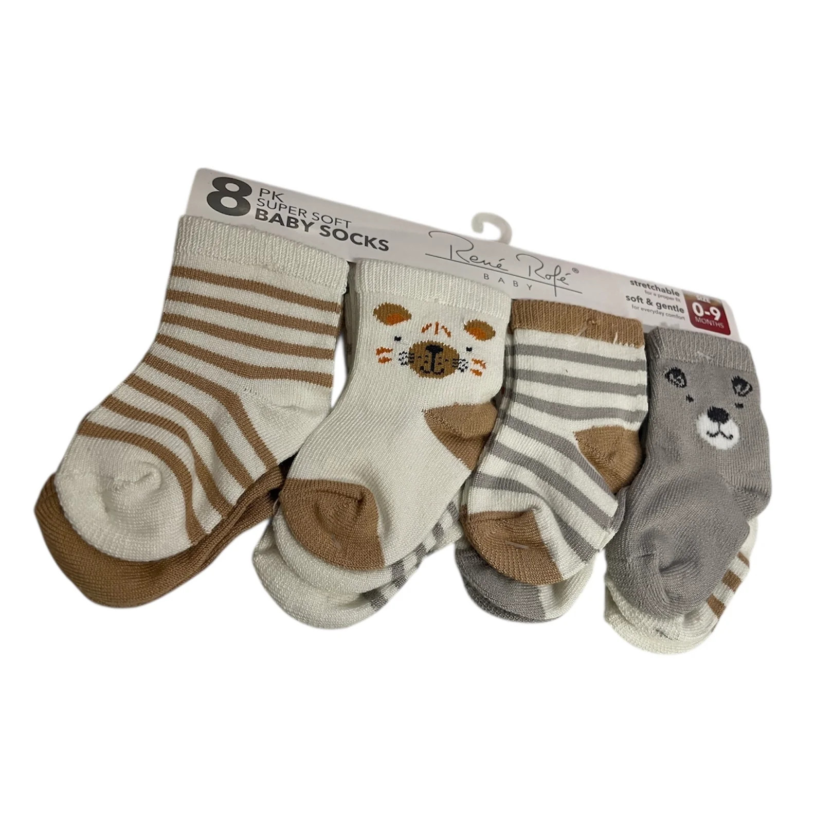 Ren&eacute; Rof&eacute; Baby Socks Set &ndash; 8 Pairs Super Soft for Boys (