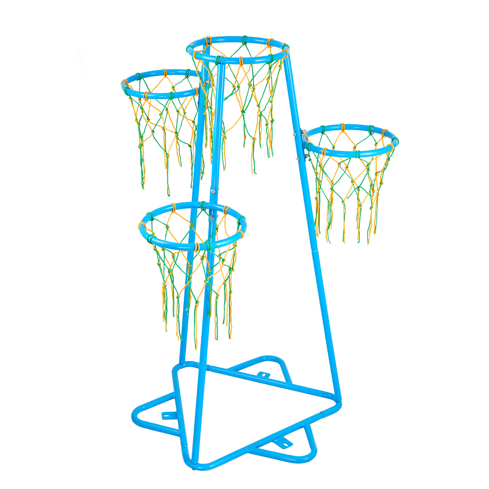 Kids Basketball Hoop 4-Hoop Portable Basketball Stand with Adjustable Heights