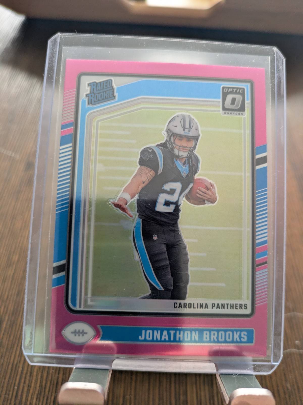 2024 Panini Donruss Optic - Rated Rookie Jonathon Brooks #258 Pink Prizm (RC)