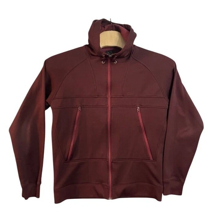 Oakley Mens XL Full Zip Hoodie Fleece Jacket Maroon Burgundy