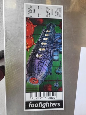 Foo Fighters Chicago Rare FOIL TICKET MINI PRINT August 8 Sold Out EMEK