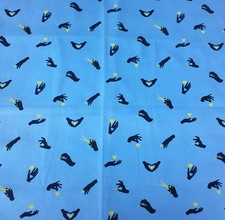 Free Spirit HOMADE TULA PINK BUSY FINGERS 2.05 Yards Blue Cotton Fabric