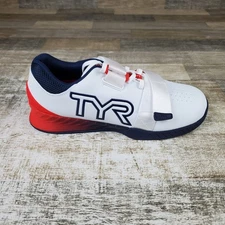 TYR L-1 Lifter Weightlifting Training Shoes Mens 11 White Fitness Sneaker Gym