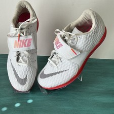 Nike Zoom HJ Elite High Jump Track Spikes Men  s Sz 9.5 White Pink Shoes 2021