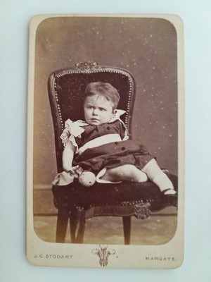 CDV: Cute Child on Chair: J C Stodart: Margate