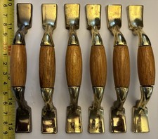 Drawer Handles Pulls Brass Finish with Wood. ...