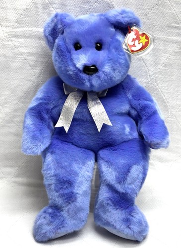 Ty 14" Beanie Buddy Clubby II from 1999- Blue Teddy Bear