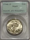 1946 D Walking Liberty Silver Half Dollar PCGS MS65 Gen 1.2 OGH