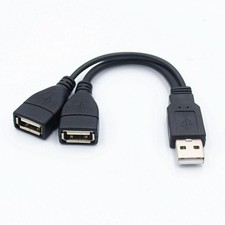 USB 2.0 Splitter Cable 1 Male to 2 Female Extension Power Adapter Cord