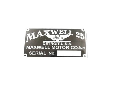 3X DATA PLATE FITS TO MAXWELL MOTORS ONE 1917-19 #V440-8