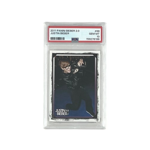 Justin Bieber PSA DNA GEM Mint 10 Graded 2011 Panini Trading Card Encapsulated