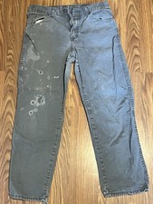 Dickies Pants Size 33x30 Grey Straight Leg Carpenter Utility Distressed Grunge