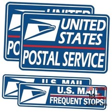 4 Pack Reflective Mail Delivery Driver Car Magnets KS RuralDeliveryMagnet Blue