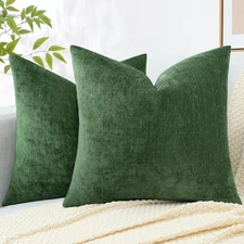 decorUhome Couch Throw Pillow 18" x (Pack of 2), Moss Green 