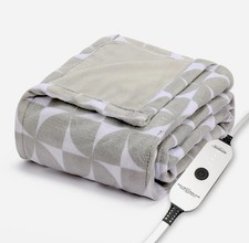 Sunbeam Royal Luxe Microplush Electric Heated Throw Blanket 50x60" GRAY NEW 