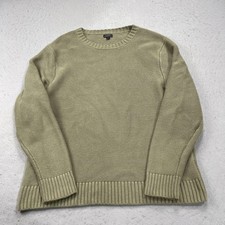 J Crew Sweater Mens Large Green 100 Organic Cotton Crewneck Raglan Pullover
