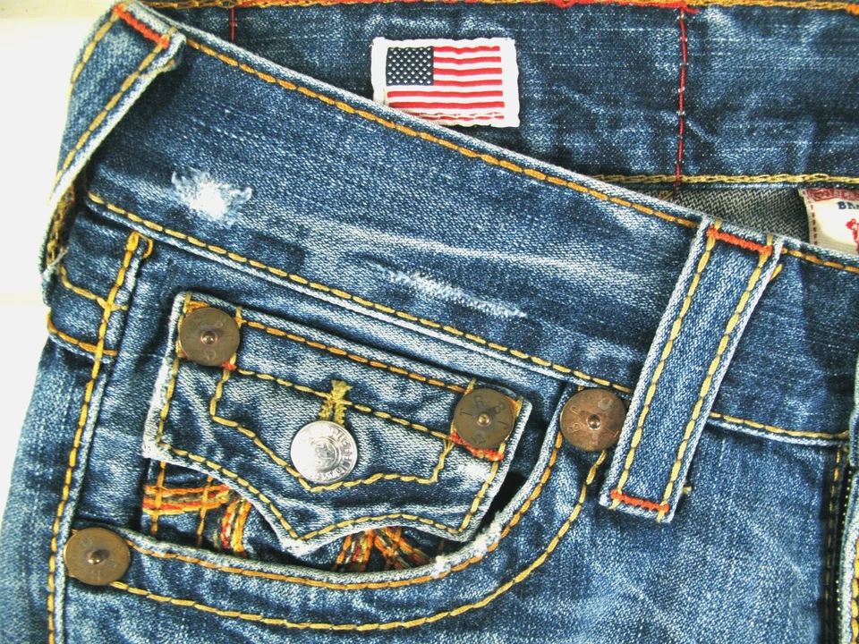 LO ÚLTIMO EE. UU. Hombres TRUE RELIGION BILLY RAINBOW BOOTCUT Jeans Denim 29 x 30 (Ajuste 30 x 30.5) Foto 2 de 4