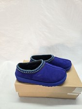 UGG Tasman Women's Naval Blue Suede Slip-On Slippers Size 6 Embroidered Lined