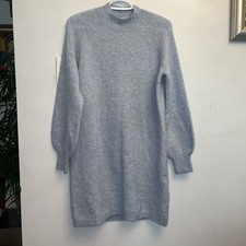 La Maille Sezane Long Sleeve Mock Neck Wool Blend Knit Sweater Dress Size M
