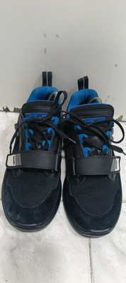 Prada 2EG266 Techno Stretch Mesh Suede Black Blue Mens Size US 6 / Uk 5