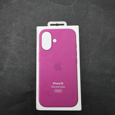 Genuine Apple Silicone MagSafe Case for iPhone 16 Fuchsia