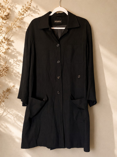 Ann Demeulemeester Avant Garde Gothic Dark Luxury Italian Black Overcoat M Noire