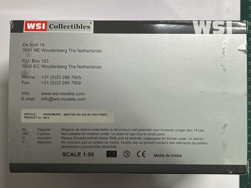WSI MAN TGX XXL 8x4 Wagenborg Truck Ballast Box 1:50 RARE! 🔴 - Picture 3 of 3